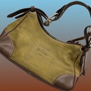 Vintage Dooney & Bourke Green Brown Purse Shoulder Bag